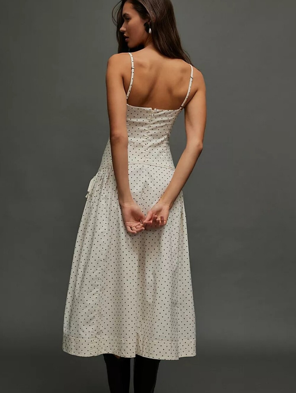 Free People Julep Polka Dot Midi Dress Vintage Combo SZ‎ L - Picture 4 of 14